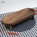 رایزر چوب گردو بیضی پایه دار بزرگ صدف(یک عددی)