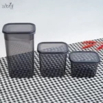 بانکه پلاستیکی مستطیل عمق دار (ست 3 تیکه)