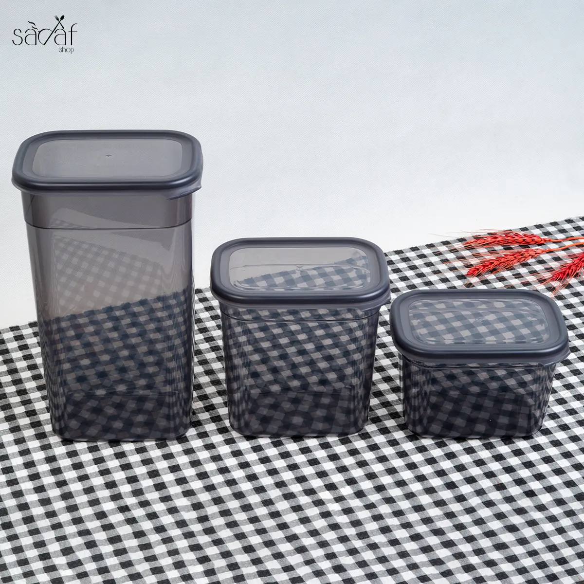 111_11_11zon بانکه پلاستیکی مستطیل عمق دار (ست 3 تیکه) - تصویر 1