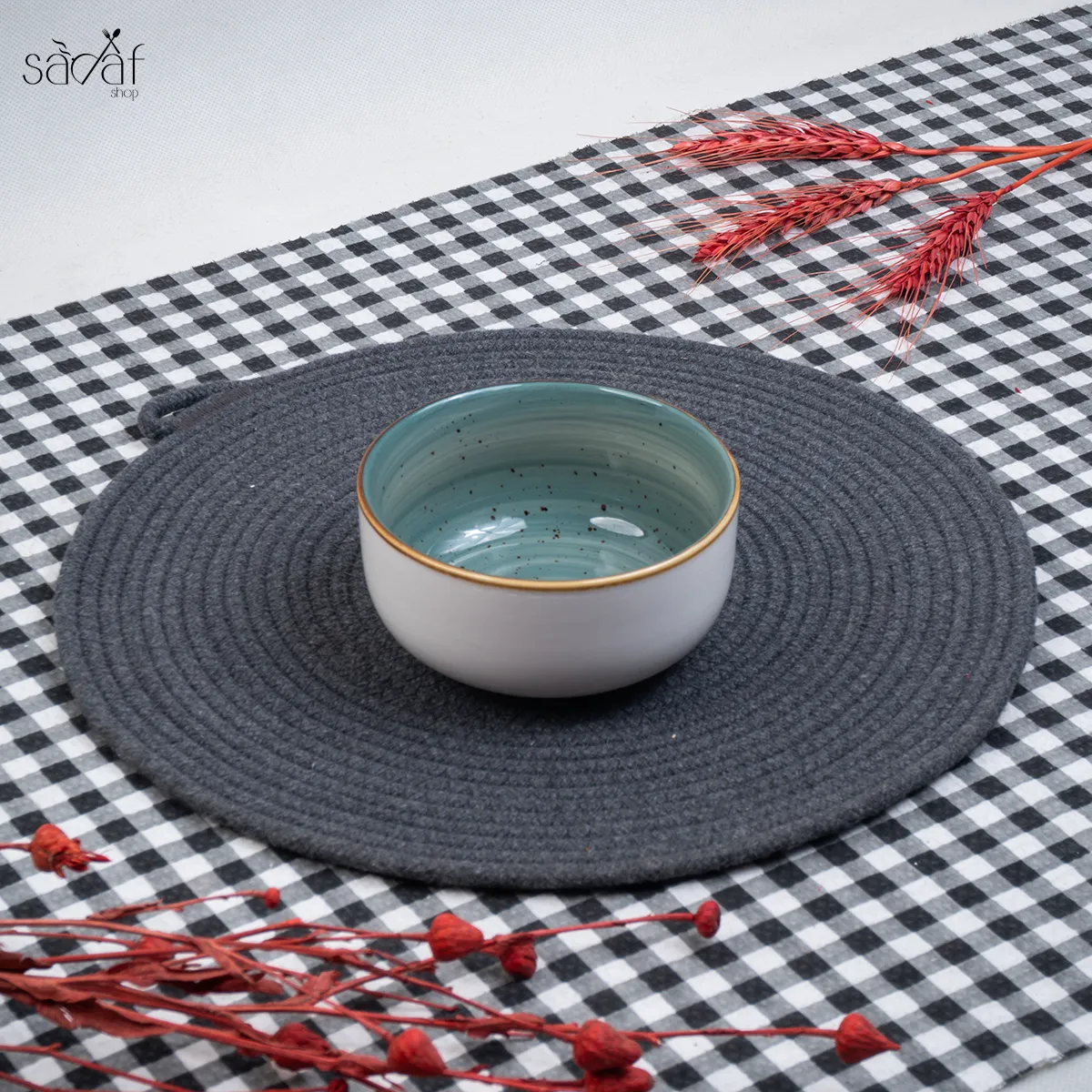 113_13_11zon پیاله سرو گود 13 سانت سرامیک سبز روستیک دنی هوم(یک عددی) - تصویر 1