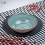 کاسه سرو گرد 23 سانت سرامیک سبز روستیک دنی هوم(یک عددی)