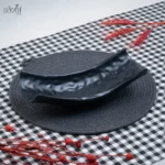 ظرف پیش غذا قایقی بلک ملامین ساور ( یک عددی)