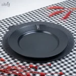 پلیت سرو تخت 27 سانت سرامیک مشکی شیاردار دنی هوم(یک عددی)