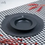 پلیت سرو گود 20 سانت سرامیک مشکی شیاردار دنی هوم(یک عددی)