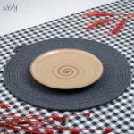 زیر دستی کرم 19 سانت سرامیک فانتزی آبرنگی ساور (یک عددی)