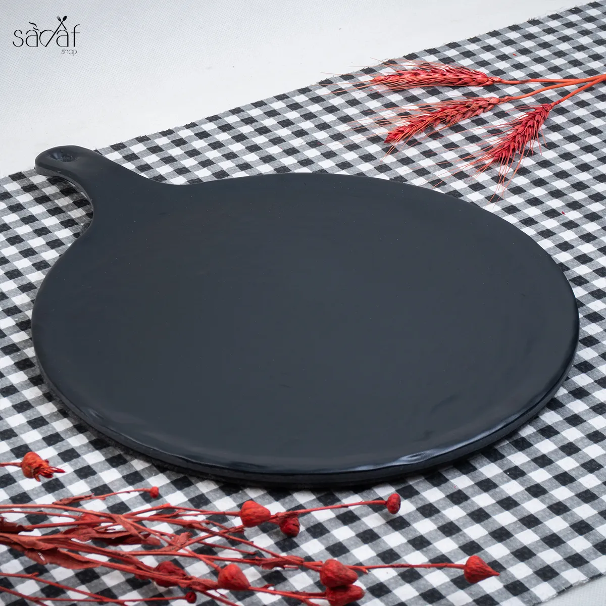 136_36_11zon راکت سرو 34 سانت بلک ملامین چروک (یک عددی) - تصویر 1