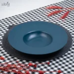 پلیت سرو داخل گود چروک بلو ملامین(یک عددی)