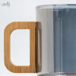 فنجان پیرکس دسته چوبی دودی 100 سی سی(یک عددی) - تصویر 3