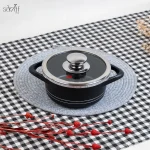 قابلمه گرانیت درب شیشه ای 16سانتMGS - تصویر 3
