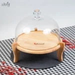 ظرف شو کیک پایه چوبی درب شیشه پاشا سازه (یک عددی)