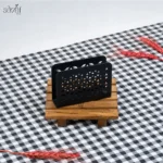 جای دستمال رو میزی فلزی مشکی میخک صدف (یک عددی) - تصویر 2