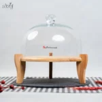 ظرف شو کیک پایه چوبی درب شیشه پاشا سازه (یک عددی) - تصویر 2