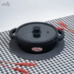 تابه دو دسته درب دار 24 سانت مونارک پلاس مشکی زرساب (یک عددی)