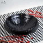 کاسه سرو گودسرامیک29/10 سانت مشکی شیاری پارسیان(یک عددی)