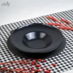 بشقاب سرو داخل گود پارسیان مشکی(یک عددی)