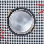 سینی سرو دو دسته گرد 28 سانت استیل سیلور آتیماه ( یک عددی) - تصویر 2