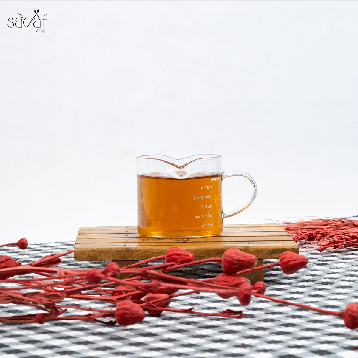 47_47_11zon شات مدرج دو لبه پیرکس دسته دار بزرگ 150 میل (یک عددی) - تصویر 1