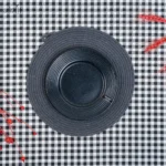 زیر دستی تخت 22 سانت سرامیک مشکی شیاردار دنی هوم(یک عددی) - تصویر 2