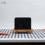 جای دستمال رو میزی فلزی مشکی درختی صدف (یک عددی)