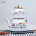 کتری و قوری لوله ای لعاب لایت ترکیه ( یک عددی)