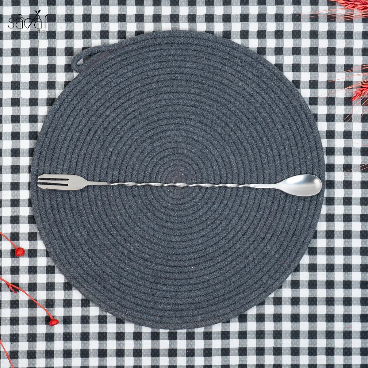 81_31_11zon تال اسپون جاپانیز سیلور 30 سانت استیل( یک عددی) - تصویر 1