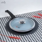 تابه تک دسته گرانیت درب شیشه ای 24سانتMGS(یک عددی)