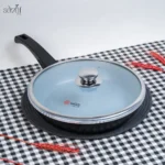 تابه تک دسته گرانیت درب شیشه ای 28سانتMGS(یک عددی)