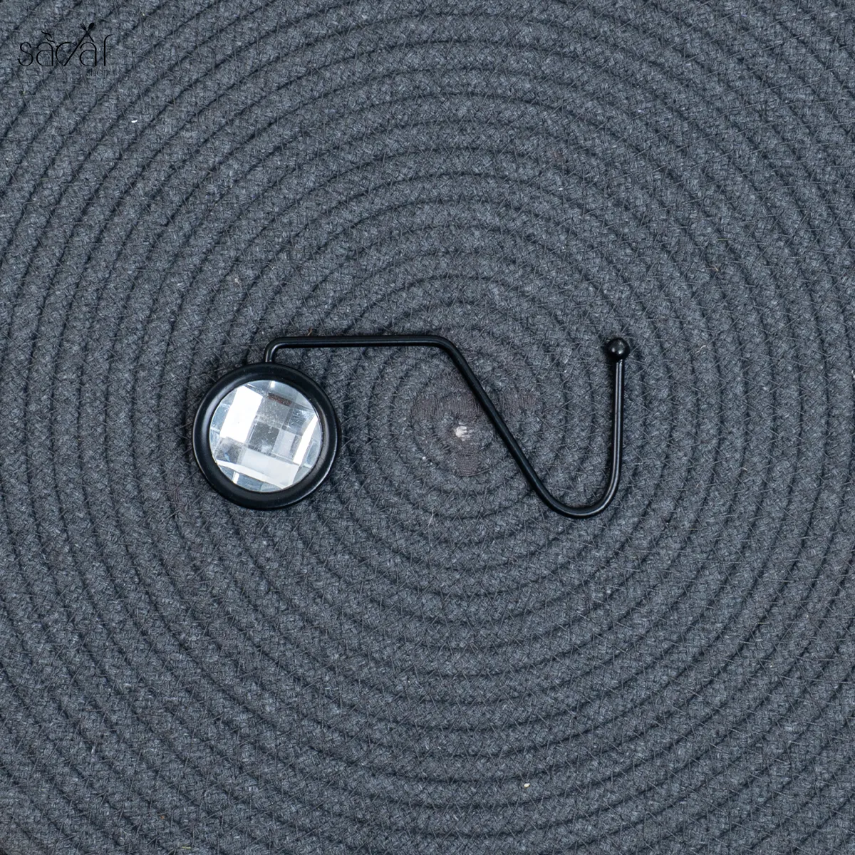 83_33_11zon هنگر بگ نگین دار مشکی (یک عددی) - تصویر 1