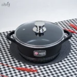 قابلمه گرانیت درب شیشه ای 24سانتMGS(یک عددی)