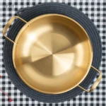 تابه سرو گود دو دسته 30 سانت استیل طلایی (یک عددی) - تصویر 3