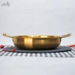تابه سرو گود دو دسته 30 سانت استیل طلایی (یک عددی) - تصویر 2