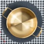 تابه سرو گود دو دسته 23 سانت استیل طلایی (یک عددی) - تصویر 3