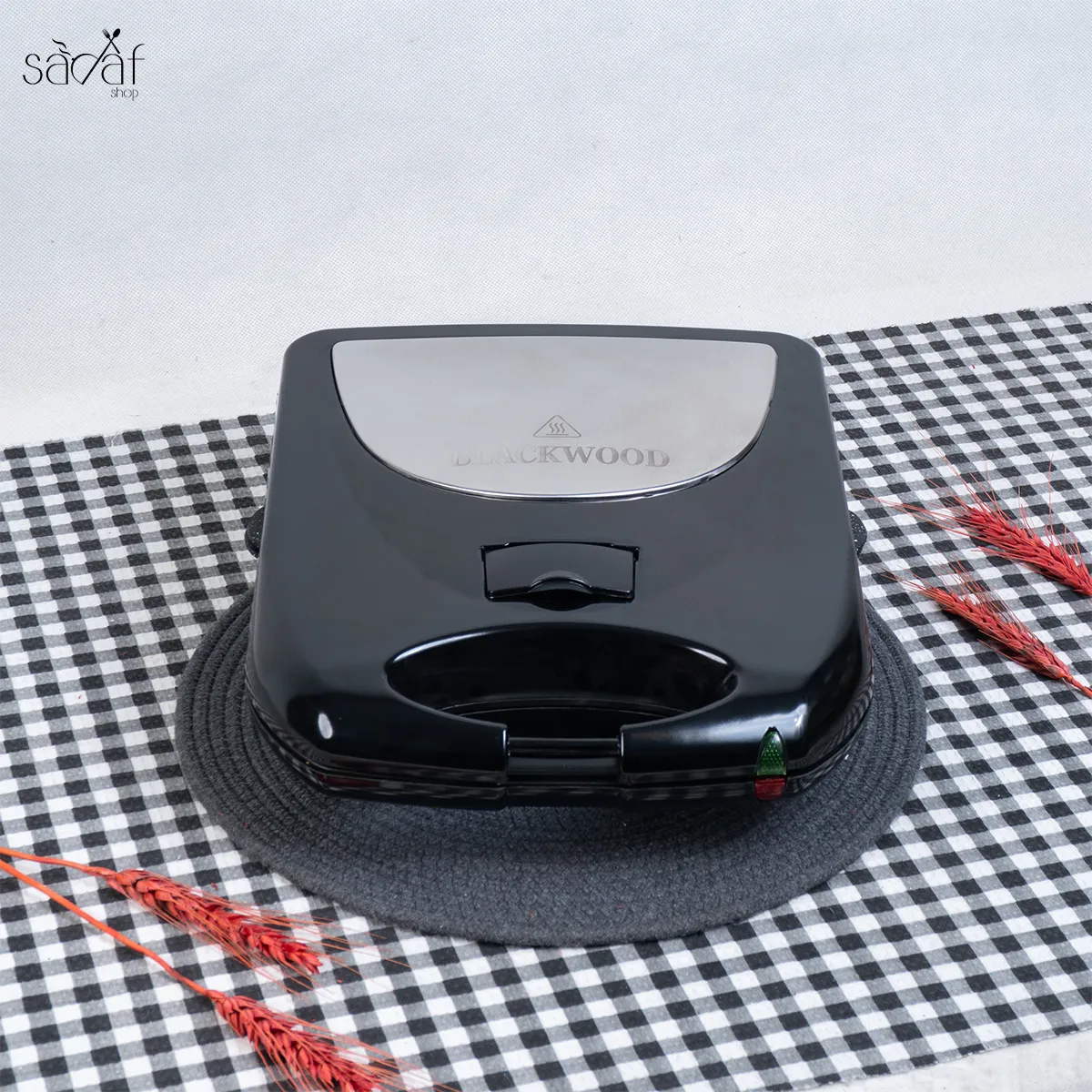 13_13_11zon اسنک/ پنینی میکر دو سینیBlack wood (یک عددی) - تصویر 1