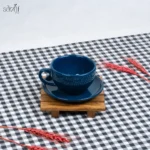 فنجان و نعلبکی سرامیک 280 سی سی آبی کله غازی صدف (یک عددی) - تصویر 2