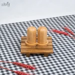  ست نمکدان جفتی بیضی تمام بامبو(یک عددی)