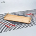 سینی مستطیل بامبو 43/20 سانت دسته طلایی(یک عددی)