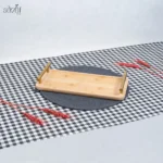 سینی مستطیل بامبو 32/15 سانت دسته طلایی( یک عددی)