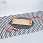 سینی مستطیل بامبو 27/15 سانت دسته طلایی( یک عددی)