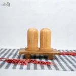  ست نمکدان جفتی بیضی تمام بامبو(یک عددی) - تصویر 2