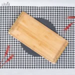 سینی مستطیل بامبو 48/24 سانت دسته طلایی(یک عددی) - تصویر 2