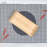 سینی مستطیل بامبو 36/18 سانت دسته طلایی(یک عددی) - تصویر 2