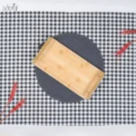 سینی مستطیل بامبو 32/15 سانت دسته طلایی( یک عددی) - تصویر 2