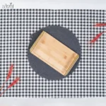 سینی مستطیل بامبو 27/15 سانت دسته طلایی( یک عددی) - تصویر 2