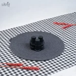 ست نمکدان فلزی مشکی سه تایی استند دار صدف (یک عددی) - تصویر 2