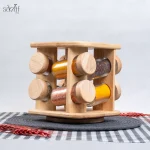 سرویس ادویه چوب،شیشه گردان یونیک (8 عددی)