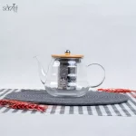 قوری پیرکس صافی استیل درب چوبی یونیک( یک عددی)