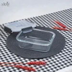 ظرف سه تیکه شیشه ای فریزری/ ماکروویو درب کلیپسی یونیک (ست3 عددی) - تصویر 5