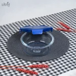 ظرف ماکروویو قفل دار 650 سی سی دایره {گلس لاک} شیشه لومینارک فرانسه(یک عددی) - Image 2
