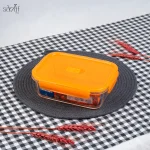 ظرف ماکروویو قفل دار 1220 سی سی {گلس لاک} شیشه لومینارک فرانسه(یک عددی)