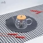 قوری پیرکس صافی استیل درب چوبی یونیک( یک عددی) - تصویر 2